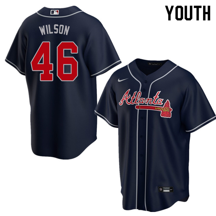 Nike Youth #46 Bryse Wilson Atlanta Braves Baseball Jerseys Sale-Navy